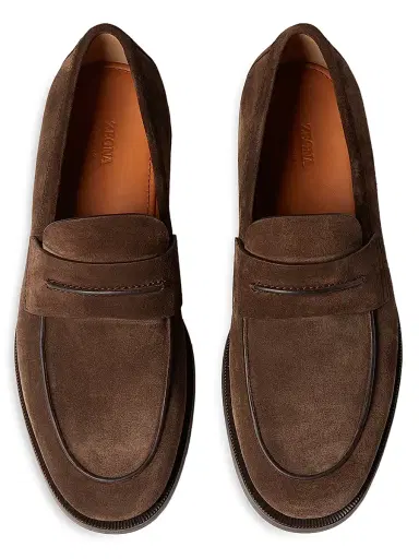 Zegna Men's Suede Mocassin Corso Loafers - Dark Brown - Size 13 | Thumbnail 3 Zegna Men's Suede Mocassin Corso Loafers - Dark Brown - Size 13 | Thumbnail 3