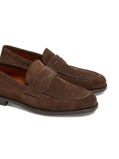 Zegna Men's Suede Mocassin Corso Loafers - Dark Brown - Size 13 | Thumbnail 5 Zegna Men's Suede Mocassin Corso Loafers - Dark Brown - Size 13 | Thumbnail 5