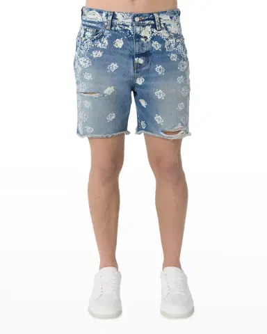 Amiri Men's Bleach Bandana Denim Shorts | Thumbnail 2