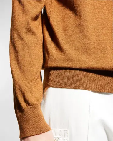 ZEGNA Men's Cashmere-Silk Polo Sweater | Thumbnail 7