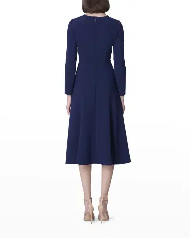 Carolina Herrera Triple Bow Keyhole-Front Midi Dress | Thumbnail 3 Carolina Herrera Triple Bow Keyhole-Front Midi Dress | Thumbnail 3