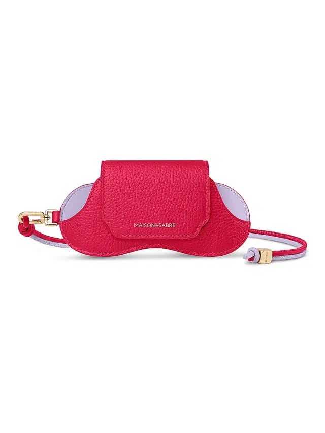 Maison de Sabre Women's Leather Sunglasses Sling Case - Fuchsia Lavender