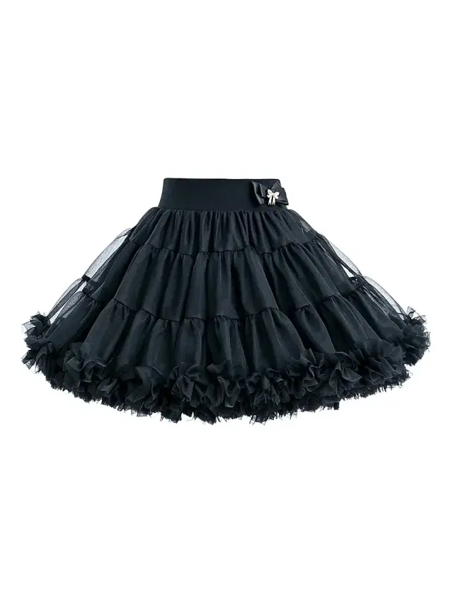 Mimi Tutu Little Girl's & Girl's Bow Tulle Skirt - Black