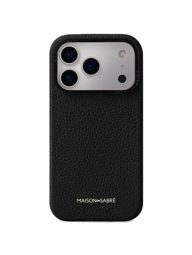 Maison de Sabre Leather Phone Case (iPhone 17 Pro) - Black Caviar