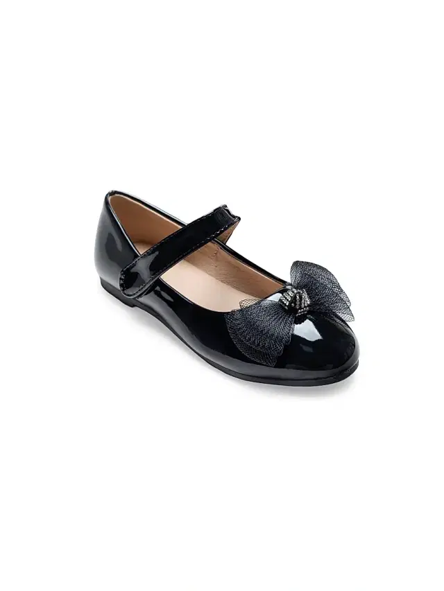 Little Girl's & Girl's Lucille Bow Flats - Black 3 (Child)