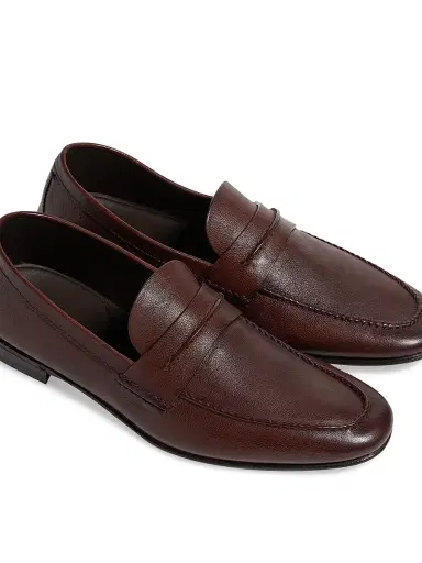 Zegna Men's Natural Grain Leather Mocassin Loafer - Light Brown - Size 10 | Thumbnail 5