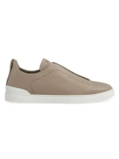 ZEGNA Men's Secondskin Triple Stitch Sneakers - Light Taupe | Thumbnail 1