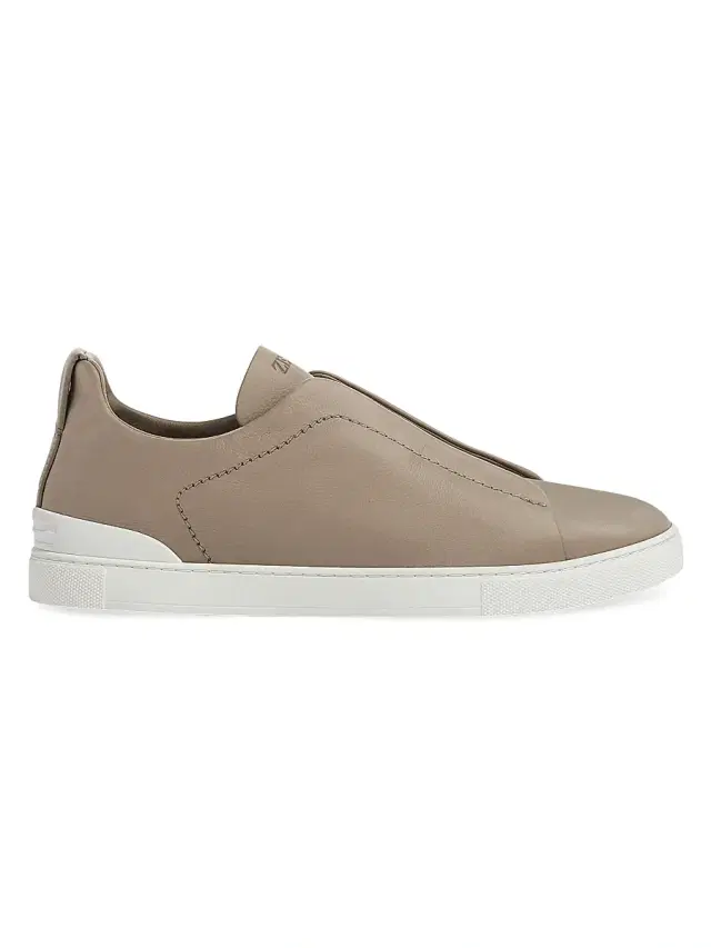 ZEGNA Men's Secondskin Triple Stitch Sneakers - Light Taupe