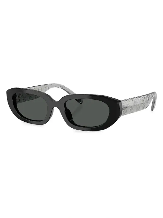 Tory Burch Women's 52MM Rectangular Sunglasses - Grey Black