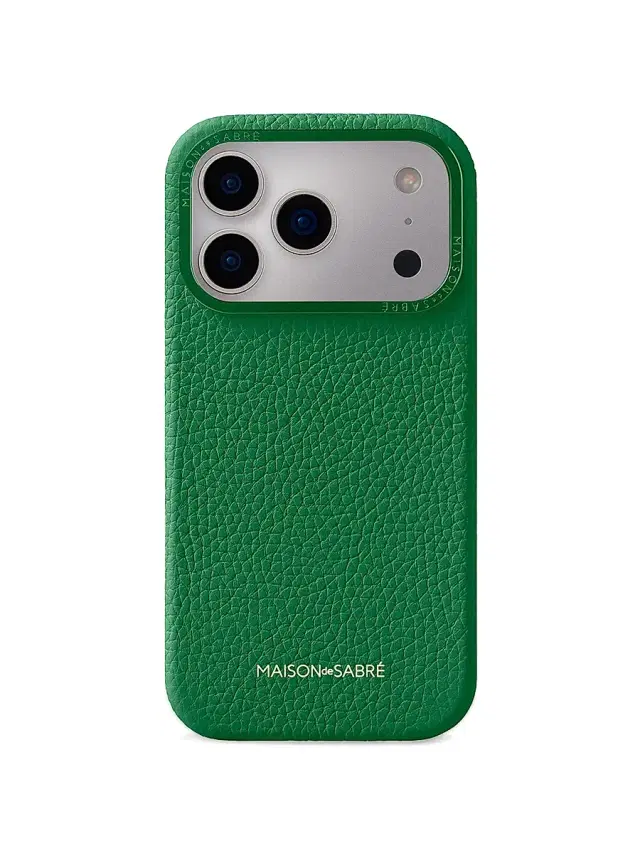 Maison de Sabre Leather Phone Case (iPhone 17 Pro) - Emerald Green