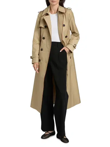 Mercer Collective Women's Faux Leather Trim Trench Coat - Birch Tan | Thumbnail 2