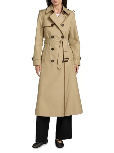 Mercer Collective Women's Faux Leather Trim Trench Coat - Birch Tan | Thumbnail 3
