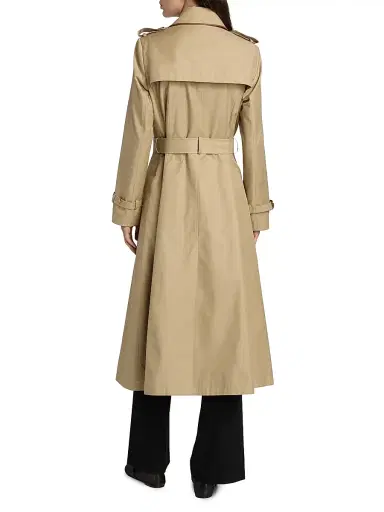 Mercer Collective Women's Faux Leather Trim Trench Coat - Birch Tan | Thumbnail 5