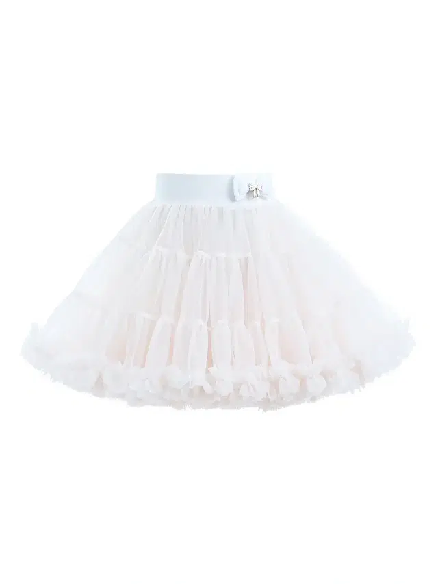 Mimi Tutu Little Girl's & Girl's Bow Tulle Skirt - White