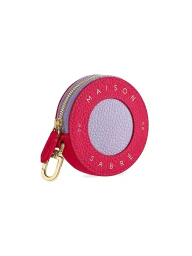 Maison de Sabre Women's Leather Coin Purse - Fuchsia Lavender | Thumbnail 3