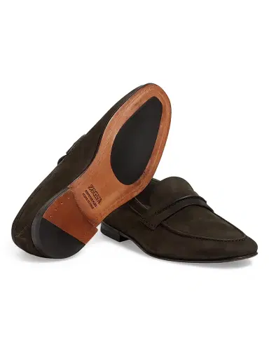 Zegna Men's Secondskin Mocassin Loafers - Dark Brown - Size 12 | Thumbnail 4 Zegna Men's Secondskin Mocassin Loafers - Dark Brown - Size 12 | Thumbnail 4