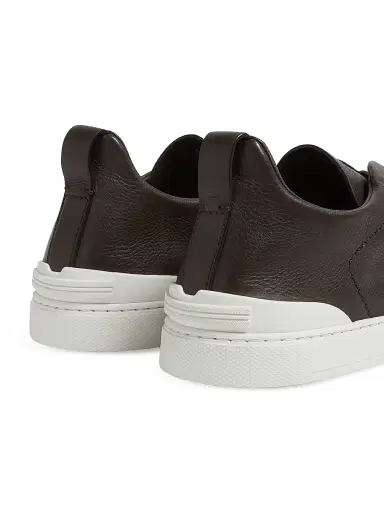ZEGNA Men's Secondskin Triple Stitch Sneakers - Dark Brown | Thumbnail 5 ZEGNA Men's Secondskin Triple Stitch Sneakers - Dark Brown | Thumbnail 5
