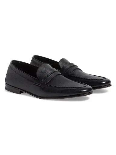 Zegna Men's Natural Grain Leather Mocassin Loafer | Thumbnail 2
