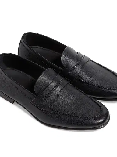 Zegna Men's Natural Grain Leather Mocassin Loafer | Thumbnail 5