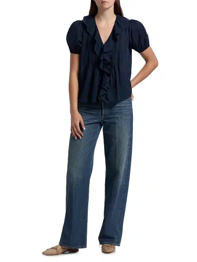 If Only Studio Women's Cotton Ruffled Top | Thumbnail 2