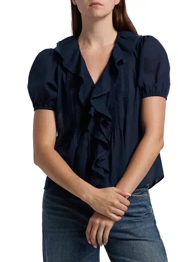 If Only Studio Women's Cotton Ruffled Top | Thumbnail 3