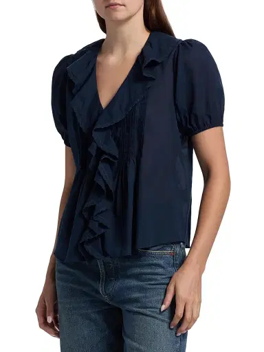 If Only Studio Women's Cotton Ruffled Top | Thumbnail 4
