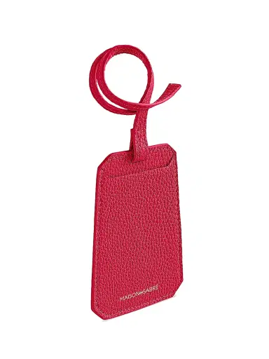 MAISON de SABRÉ Men's Leather Luggage Tag - Shibuya Fuchsia | Thumbnail 3