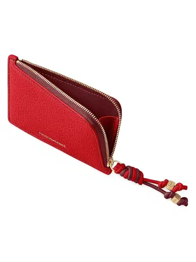 MAISON de SABRÉ Women's Leather Zip Card Holder - Pomegranate Plum | Thumbnail 2 MAISON de SABRÉ Women's Leather Zip Card Holder - Pomegranate Plum | Thumbnail 2