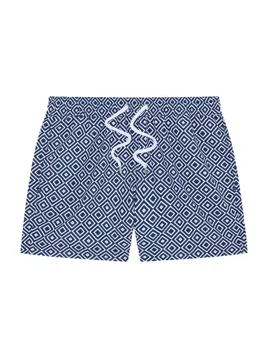 Frescobol Carioca Men's Rio Angra Print Swim Shorts - Navy Blue | Thumbnail 1