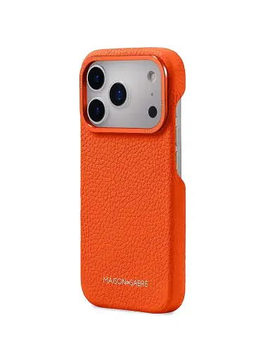 MAISON de SABRÉ Leather Phone Case (iPhone 17 Pro) - Manhattan Orange | Thumbnail 2
