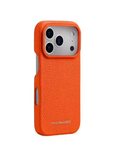 MAISON de SABRÉ Leather Phone Case (iPhone 17 Pro) - Manhattan Orange | Thumbnail 3