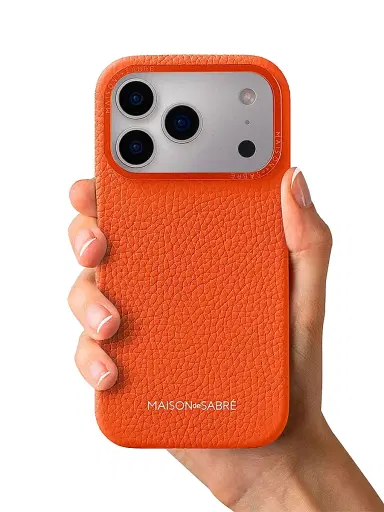 MAISON de SABRÉ Leather Phone Case (iPhone 17 Pro) - Manhattan Orange | Thumbnail 5
