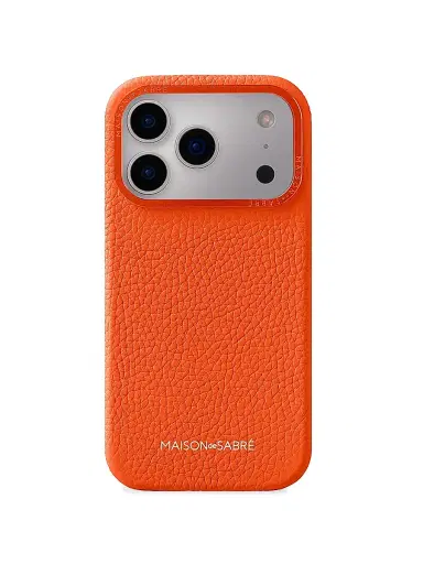 MAISON de SABRÉ Leather Phone Case (iPhone 17 Pro) - Manhattan Orange | Thumbnail 1