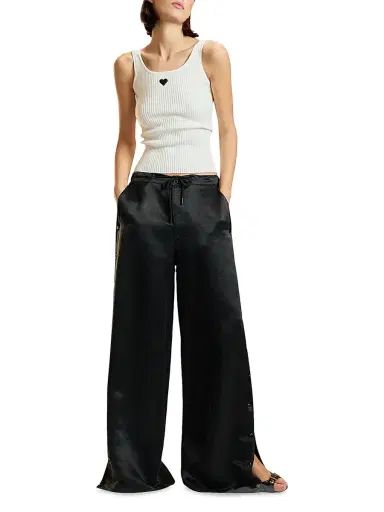 CYNTHIA ROWLEY Women's Breakaway Snap-Side Silk-Blend Wide-Leg Pants | Thumbnail 2 CYNTHIA ROWLEY Women's Breakaway Snap-Side Silk-Blend Wide-Leg Pants | Thumbnail 2