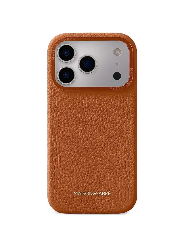 Maison de Sabre Leather Phone Case (iPhone 17 Pro) - Pecan Brown