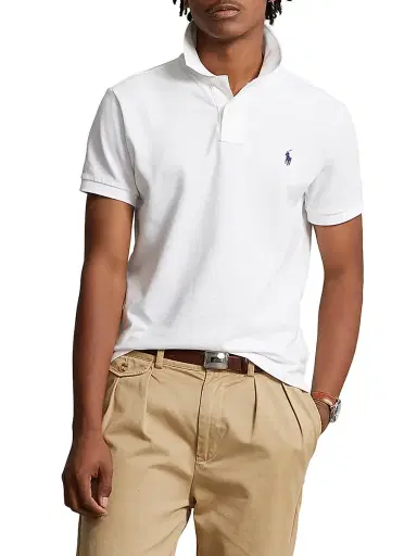 Polo Ralph Lauren Men's Logo Cotton Slim-Fit Polo Shirt - White - Size XXL | Thumbnail 3 Polo Ralph Lauren Men's Logo Cotton Slim-Fit Polo Shirt - White - Size XXL | Thumbnail 3