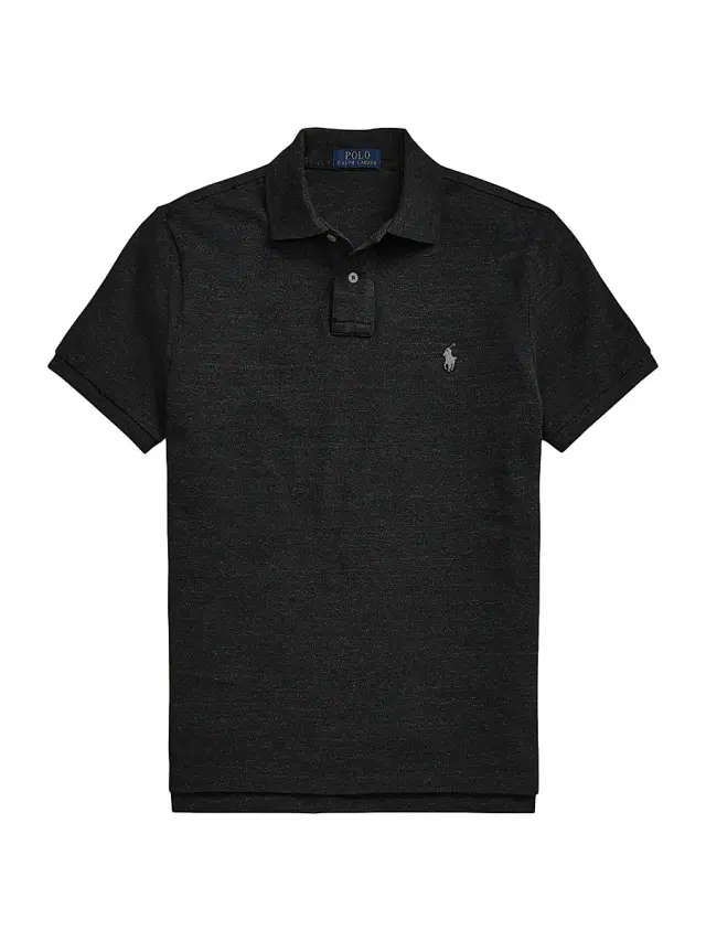 Polo Ralph Lauren Men's Logo Cotton Slim-Fit Polo Shirt - Black Marble