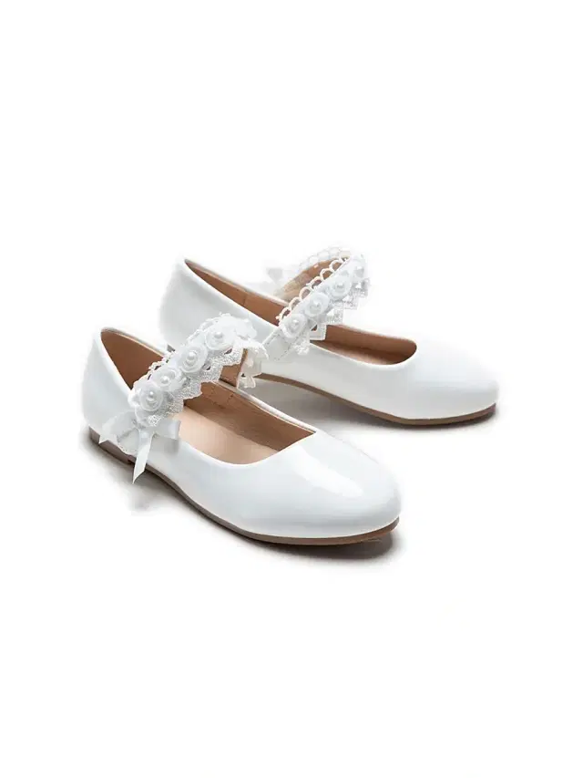 Baby Girl's & Little Girl's Rose Pearl Doily Flats - White 5 (Child)