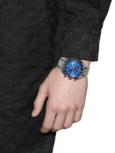 Gucci Men's Interlocking G Stainless Steel Chronograph Watch/41MM - Blue Steel Black | Thumbnail 2