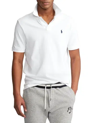Polo Ralph Lauren Men's Mesh Classic-Fit Polo Shirt - White - Size XXL | Thumbnail 3