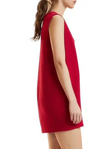 CYNTHIA ROWLEY Women's Silk-Wool Sleeveless Shift Minidress - Red - Size Large | Thumbnail 4 CYNTHIA ROWLEY Women's Silk-Wool Sleeveless Shift Minidress - Red - Size Large | Thumbnail 4