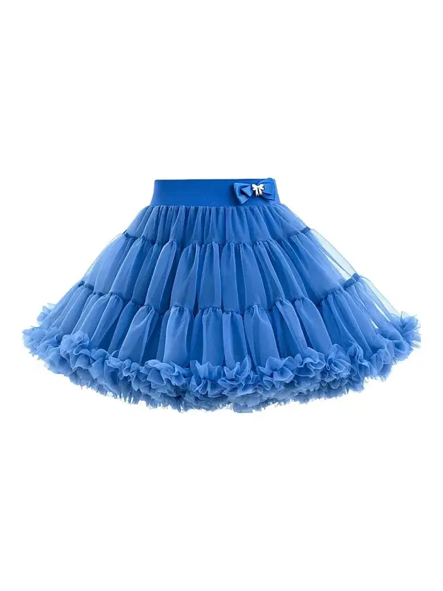 Mimi Tutu Little Girl's & Girl's Bow Tulle Skirt - Blue