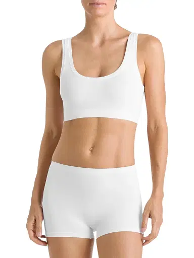 Hanro Women's Touch Feeling Crop Top - White - Size XL | Thumbnail 3