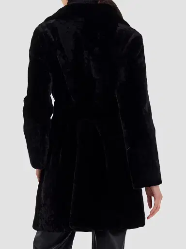 Gorski Women's Shearling Lamb Stroller Reversible to Taffeta Belt - Black - Size XL | Thumbnail 4 Gorski Women's Shearling Lamb Stroller Reversible to Taffeta Belt - Black - Size XL | Thumbnail 4