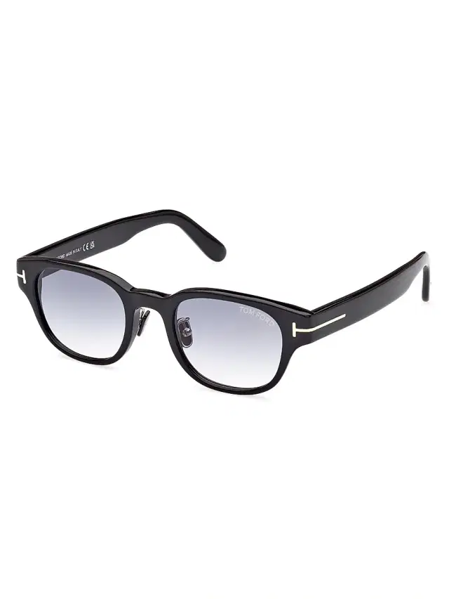 TOM FORD Men's 48MM Acetate Square Sunglasses - Shiny Black Gradient