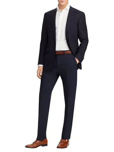 Ralph Lauren Purple Label Men's Gregory Wool Trousers - Navy | Thumbnail 2