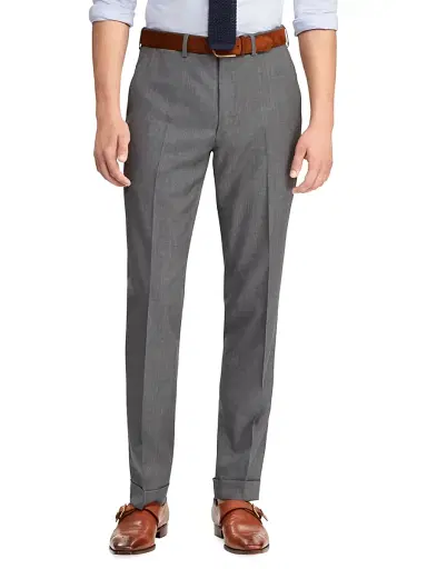 Ralph Lauren Purple Label Men's Greg Flat-Front Wool Pants - Grey - Size 42 | Thumbnail 3 Ralph Lauren Purple Label Men's Greg Flat-Front Wool Pants - Grey - Size 42 | Thumbnail 3