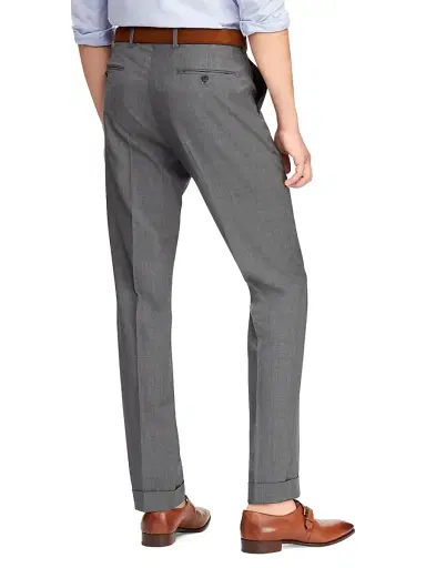 Ralph Lauren Purple Label Men's Greg Flat-Front Wool Pants - Grey - Size 42 | Thumbnail 4 Ralph Lauren Purple Label Men's Greg Flat-Front Wool Pants - Grey - Size 42 | Thumbnail 4