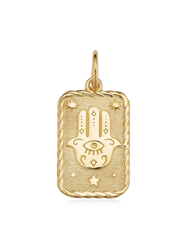 Women's 14K Yellow Gold Pendant Charm - Gold Hamsa