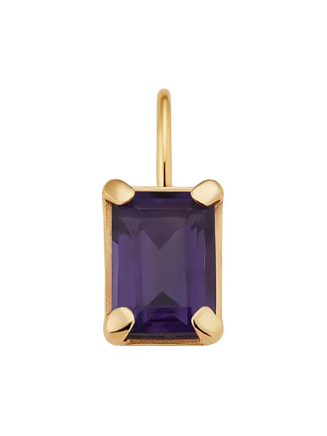 Women's 14k Date Me Birthstone Pendant Charm - Amethyst February